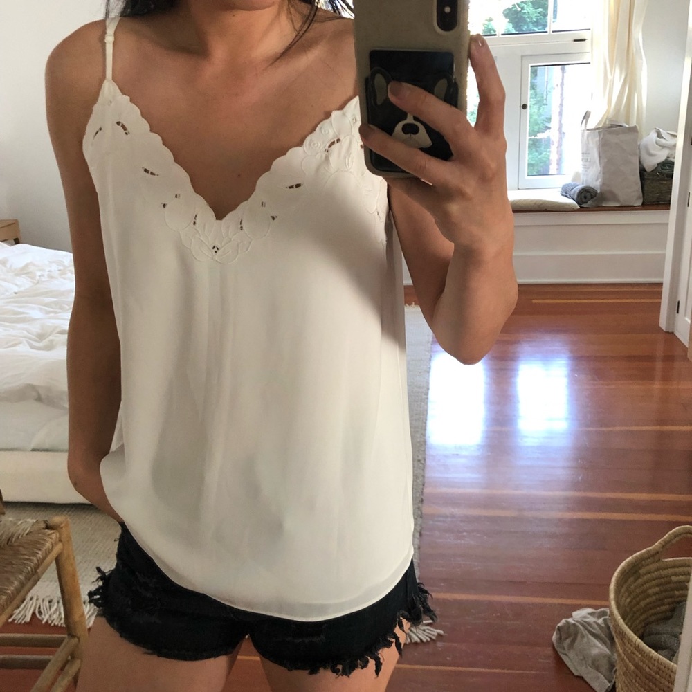 Aritzia Wilfred White Floral Top - Size S